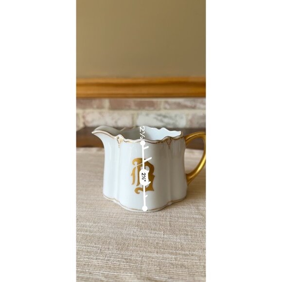Antique KPM Berlin Porcelain Creamer – Gold Trim Monogram B Royal German China - Picture 15 of 16